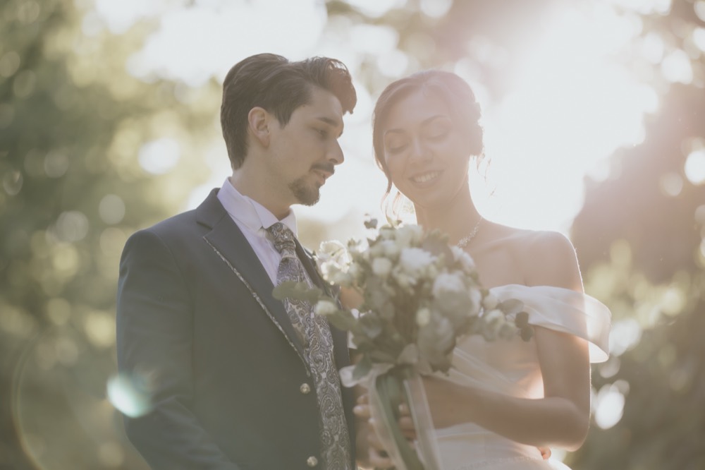 The couple in golden late-afternoon light